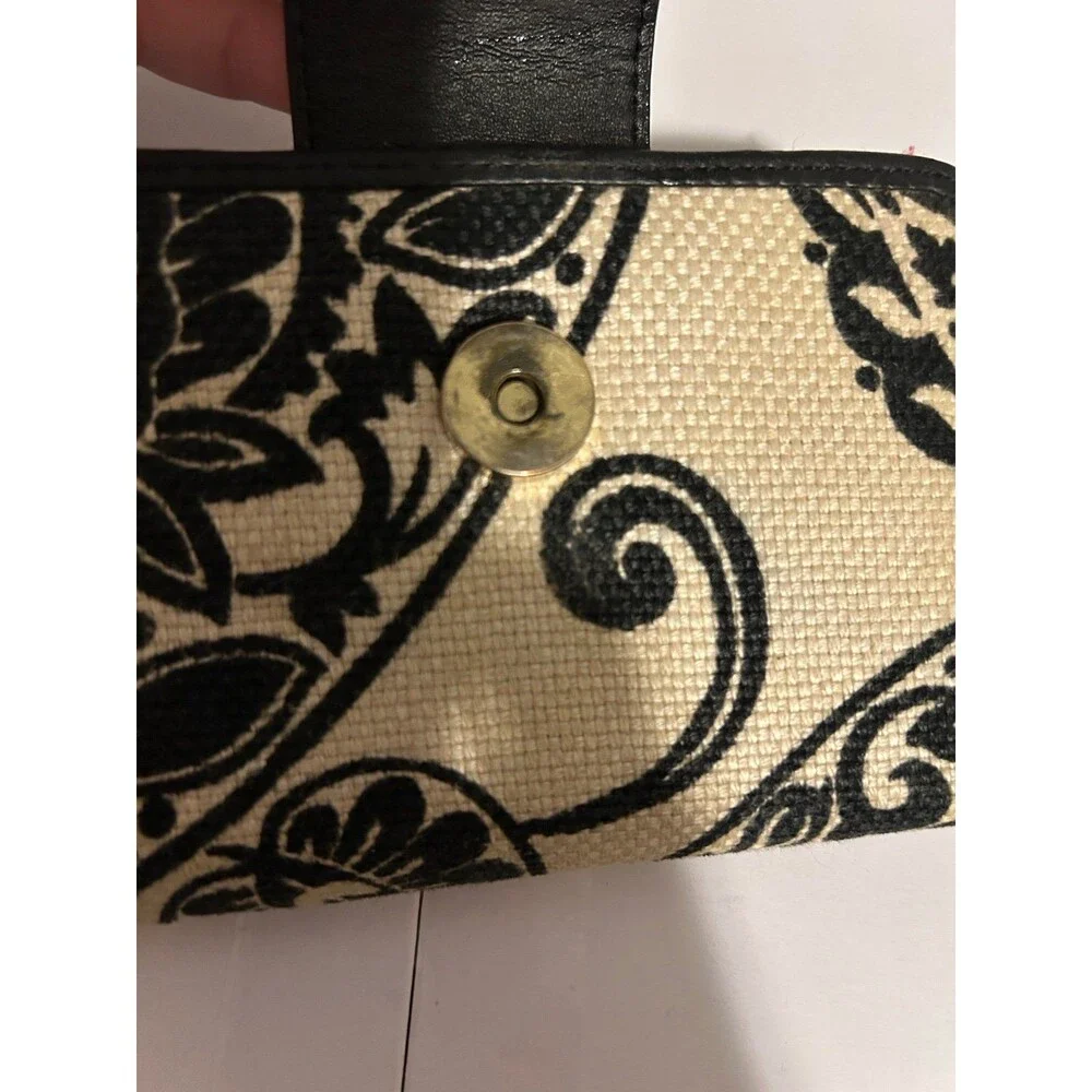 Spartina 449 Black and Cream Floral Wallet